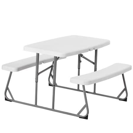 Gardenised Kids Picnic Table, White, Plastic, 21.3 in H Overall QI004602WT